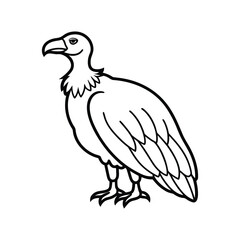 Fototapeta premium a vulture line art silhouette vector illustration on white background