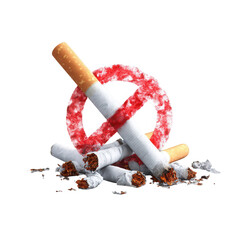 Crossed-out cigarettes on dark background