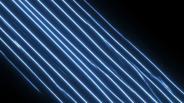 Diagonal blue lines glow against a dark background creating a technological or futuristic aesthetic
