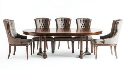 table and chairs on white