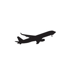 Airplane Flying Silhouette on White Background – Vector Illustration for Symbolic Travel, Skyward Motion, and Aviation Elegance Concepts