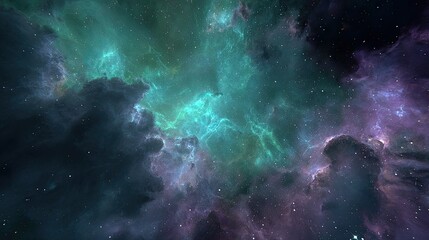 Vibrant Colorful Space Nebula
