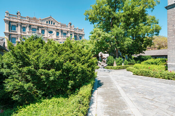 western style palace in the chinese garden