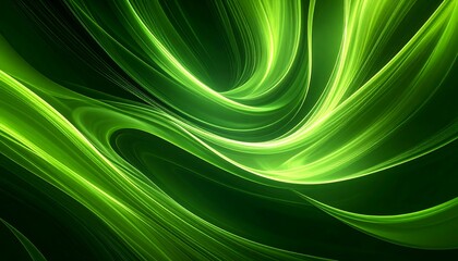 Abstract swirling green lines