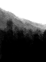 Japanese-style ink painting and watercolor-style black gradation background material