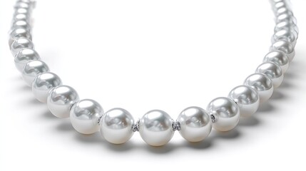 Obraz premium Elegant pearl necklace, showcasing a string of lustrous, round pearls.