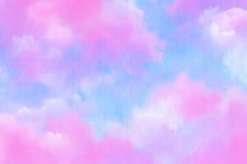 Naklejka premium Whimsical watercolor sky blending soft pastel pink and blue hues creating an ethereal backdrop suitable for artistic expression and creative inspiration captured with clarity