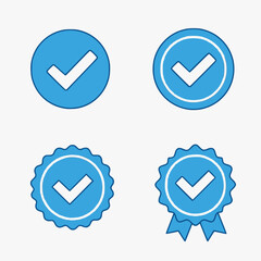 Verified Checkmark Badges Vector &ndash; Approval & Authenticity Icons for UI/UX Design