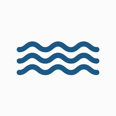Abstract blue wavy lines design element symbolizing water or fluid motion
