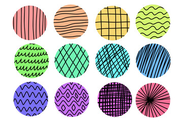 Set Of Round Abstract Colorful Patterns