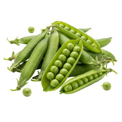 A vibrant pile of fresh green peas, some in pods and others shelled. Ideal for healthy cooking.