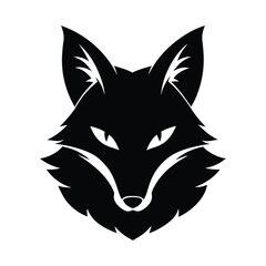 Fototapeta premium Silhouette vector of a kitsune head with fox features for mythical Japanese shapeshifter design Vector illustration