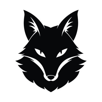 Silhouette vector of a kitsune head with fox features for mythical Japanese shapeshifter design Vector illustration