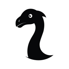 Fototapeta premium Silhouette vector of a loch ness monster head with serpent like profile for cryptid lake beast theme Vector illustration