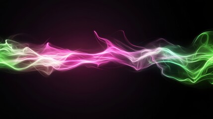 Vibrant Colorful Smoke Waves Flowing in Dark Background
