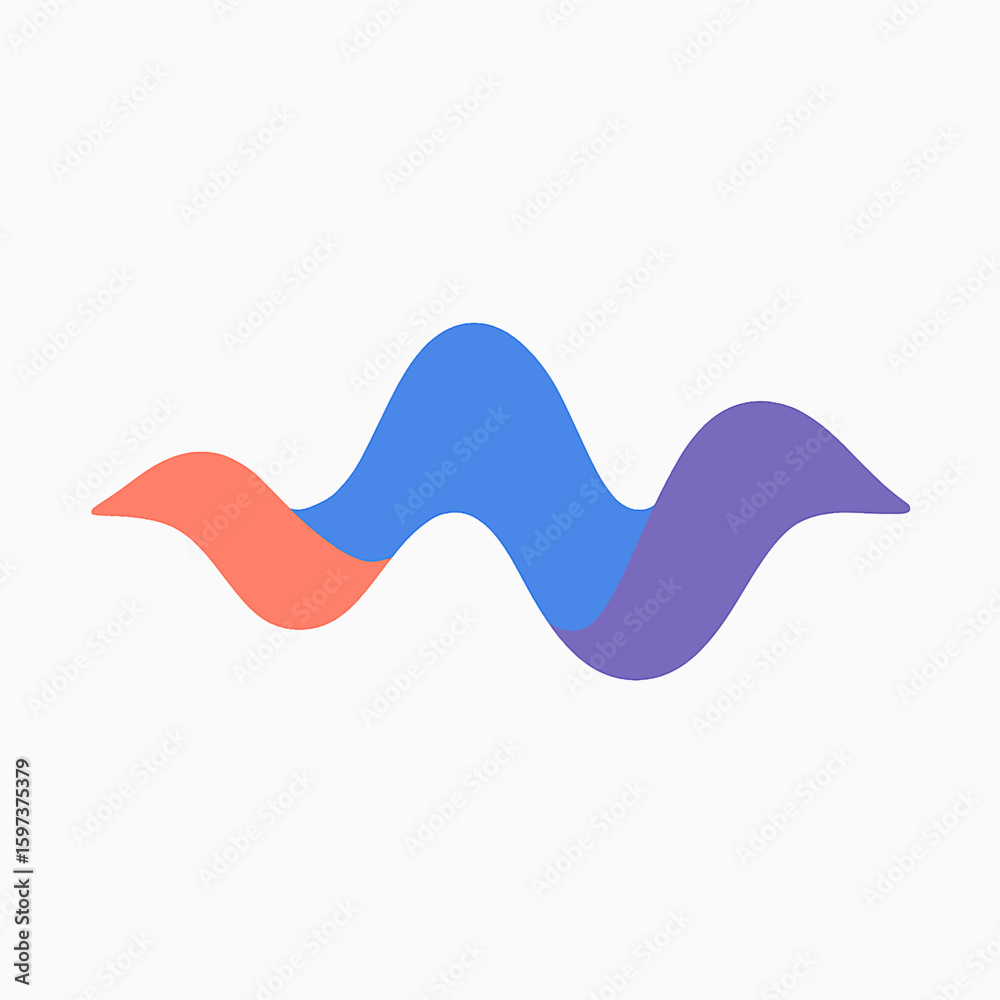 Poster abstract colorful flowing wave pattern representing data or sound