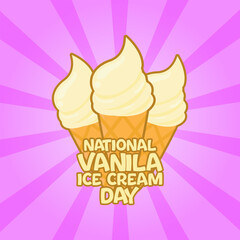Vector graphic of National Vanilla Ice Cream Day for National Vanilla Ice Cream Day celebration.