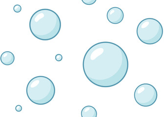 soap bubbles in doodle style seamless pattern vector art