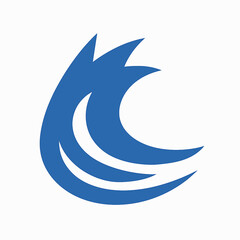 Abstract blue wave symbol for branding or design projects