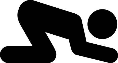 土下座して謝罪する人のピクトグラムのイラスト