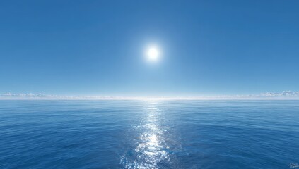 Obraz premium Vast ocean, bright sun, clear sky