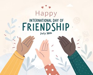 Fototapeta premium International Friendship Day background: Happy Friendship Day celebration illustration