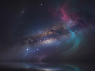 Cosmic Nebula With Stars and Reflection galaxy cosmos