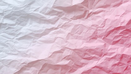 Fototapeta premium Crumpled paper texture with soft gradient from white to pink