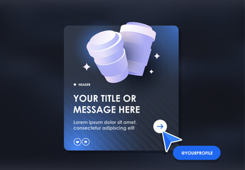 This stylish coffee cup graphic is perfect for use in digital marketing campaigns or eyecatching advertisements