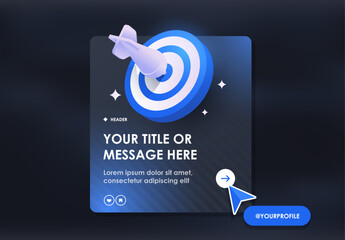 Modern Target Icon illustrated with Dart in a Dynamic Digital Art Style for Success