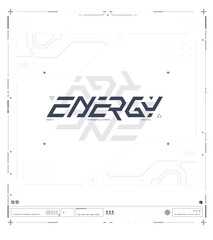 Futuristic Digital Cyber Energy Poster with Abstract Tech Elements and Neon Style
