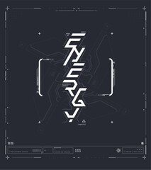 Abstract Cyber Energy Poster with Neon Lights, Digital Art, and Futuristic Vibe
