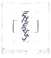 High-Tech Futuristic Digital Poster with Cyber Neon Lights and Abstract Graphics