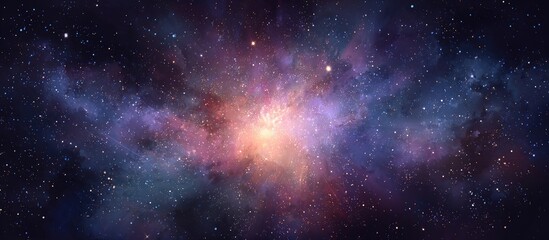 Fototapeta premium Vast nebulae with vibrant colors and scattered stars