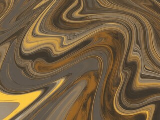 Swirling golden brown and grey abstract marbled liquid