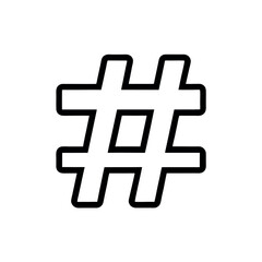 Hashtag vector icon for trending topics and social media search categorization