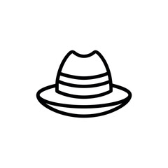 Hat vector icon showing headwear fashion and clothing accessory illustration