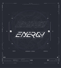 Futuristic Digital Cyber Energy Poster with Abstract Tech Elements and Neon Style