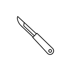 Scalpel vector icon symbolizing surgical tool used in medical operations