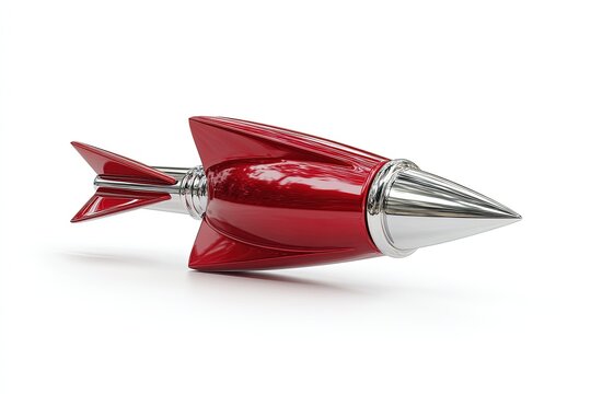 Red Rocket Isolated On White Background