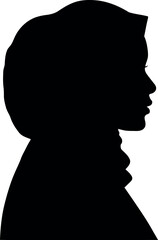Woman s silhouette profile elegant hairstyle black white