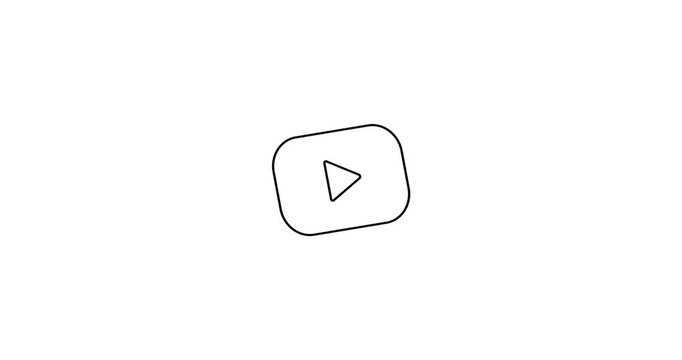 Animated icon of the YouTube logo with a smooth and modern motion design. Ideal for use in video content, media presentations, social media promotions, intros, outros, or app UI/UX demos. Perfect for 