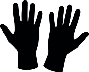 Black silhouette hands open palms