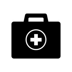 First Aid Box Icon, Medical Briefcase icon. Doctor's Medical Emergency Case Pictogram.