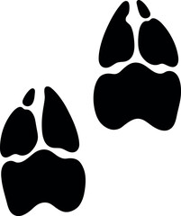 Deer paw prints silhouette