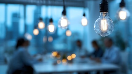 Sustainable energy startup pitch deck meeting in modern office space