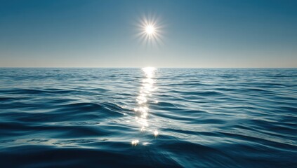 Obraz premium Ocean sun reflecting on rippled water