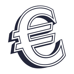 Euro sign icon an white background