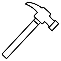 Hammer line icon an-white background