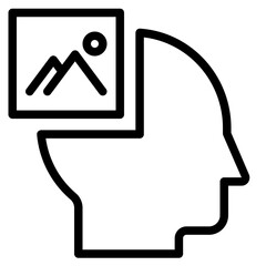 Visual thingking icon in vector illustration